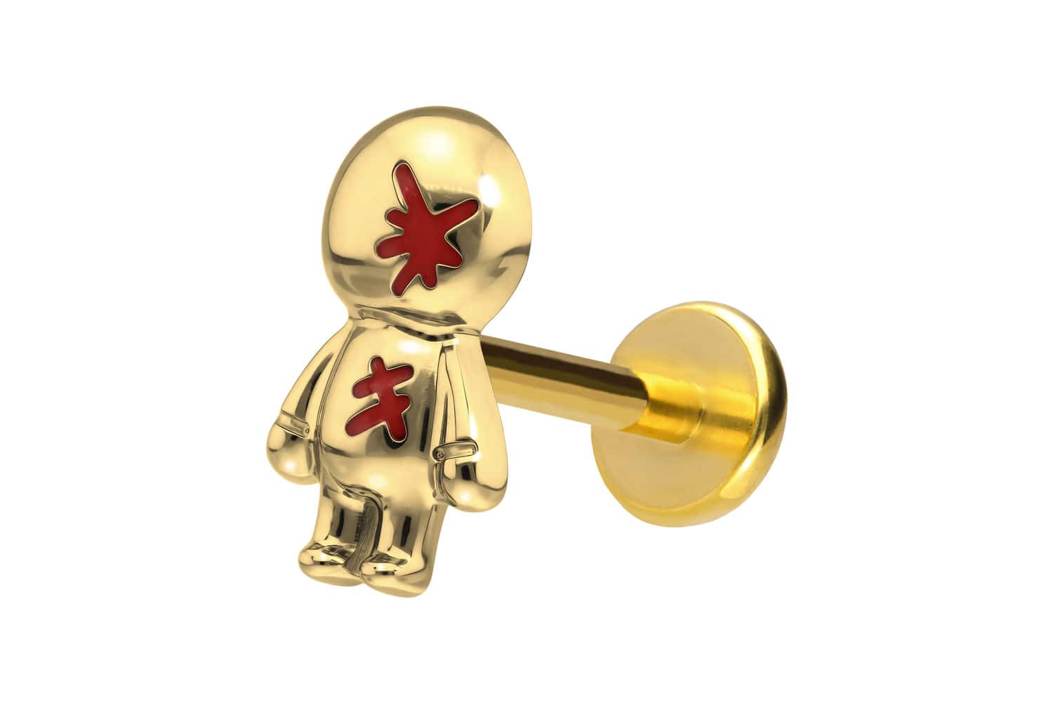 Titan Labret Piercing mit Push Fit PUPPE